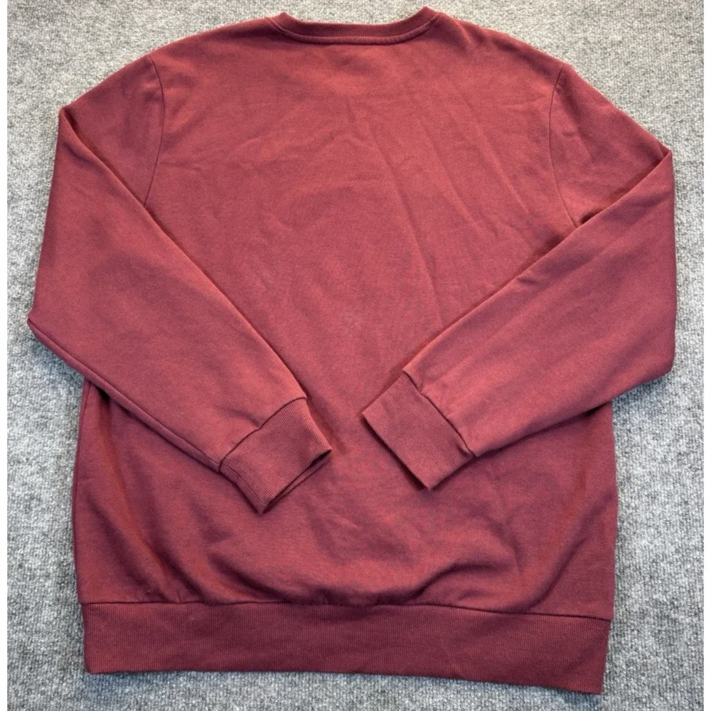 True Religion Men's XL Burgundy Logo Crewneck Sweatshirt